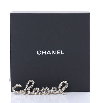Chanel Metal Glass Swirling Pearls Hair Clip Gold 5 of 5
