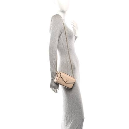 Gucci Calfskin GG Super Mini Debossed Chain Wallet Light Beige 2 of 10