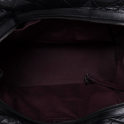 Chanel Aged Calfskin Quilted Large Secret Tag Bowling Bag Black 7 of 27