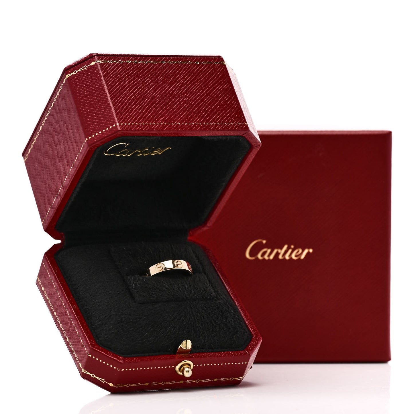 18K Yellow Gold 3.5mm LOVE Wedding Band Ring 49 4.75
