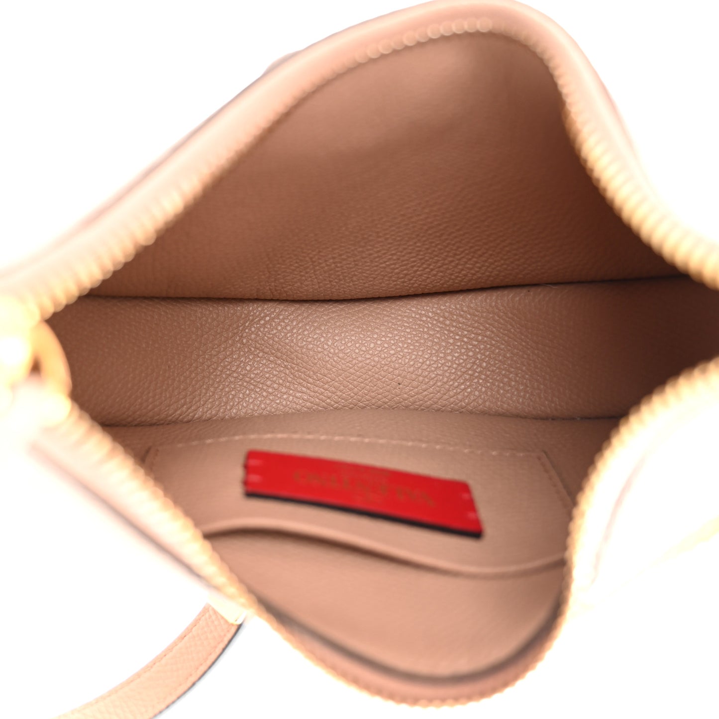 Grainy Calfskin Mini Vlogo Hobo Bag Rose Cannelle