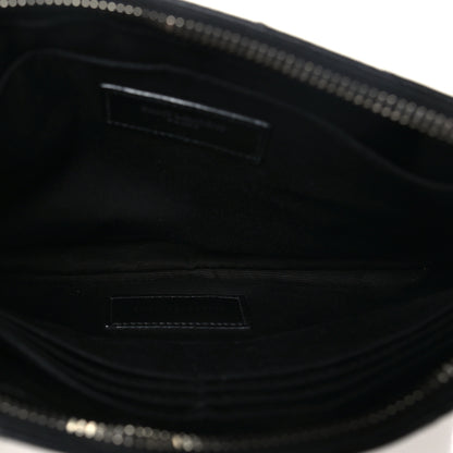 Saint Laurent Calfskin Matelasse Chevron Monogram A5 Wristlet Black 5 of 9