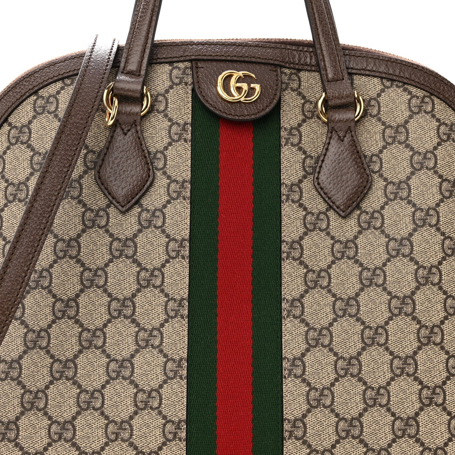 Gucci GG Supreme Monogram Web Medium Ophidia Top Handle Dome Bag Brown 8 of 12