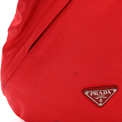 Prada Re-Nylon Vitello Metal Triangle Logo Sling Backpack Rosso 12 of 15