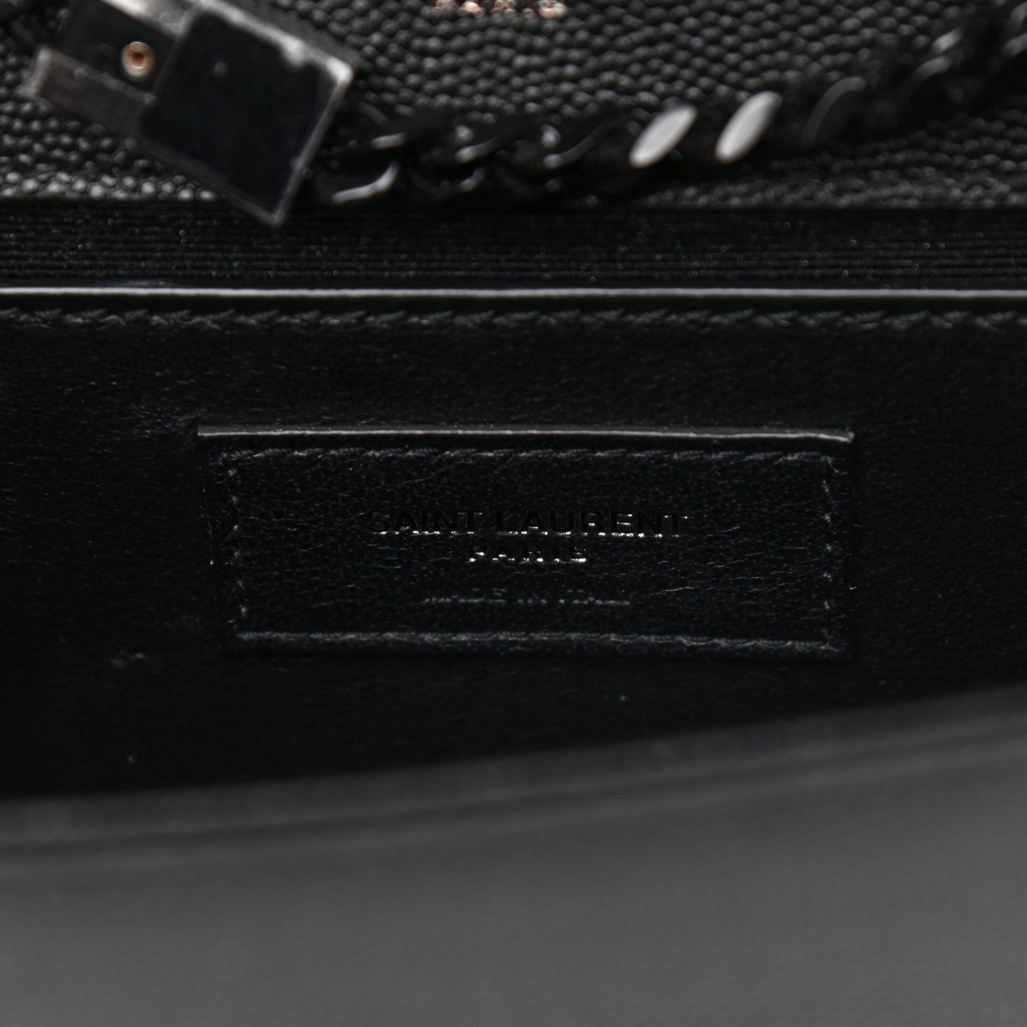 Saint Laurent Grain De Poudre Small Monogram Kate Satchel Black 10 of 13