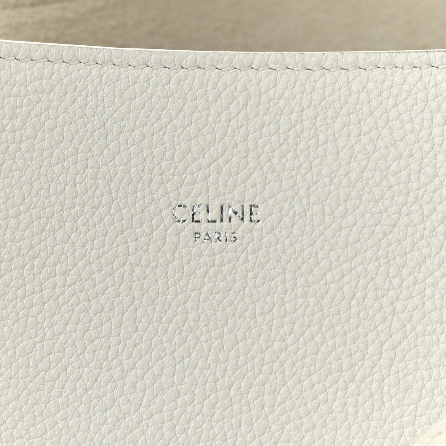 Soft Grained Calfskin Small Belt Cabas Phantom White