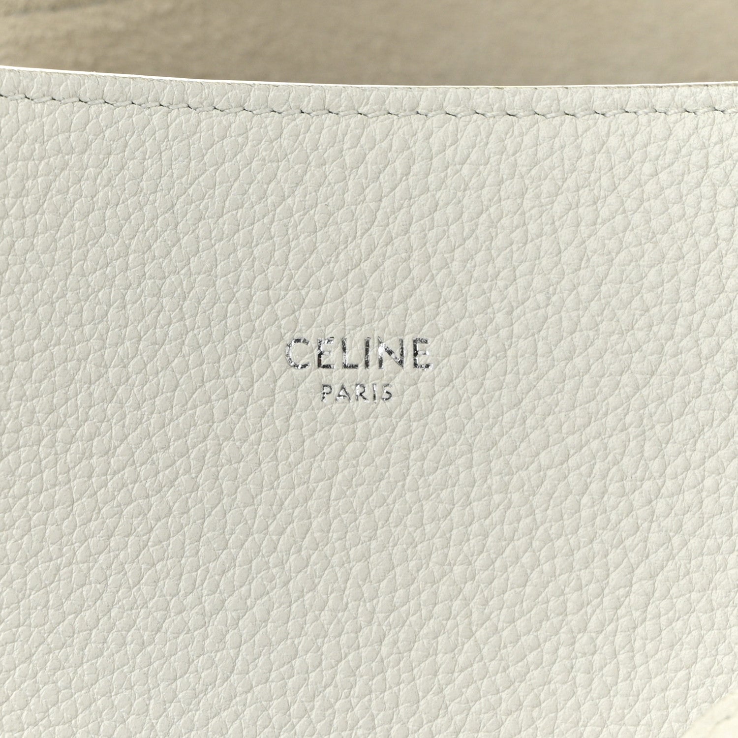 Celine Soft Grained Calfskin Small Belt Cabas Phantom White 6 of 11