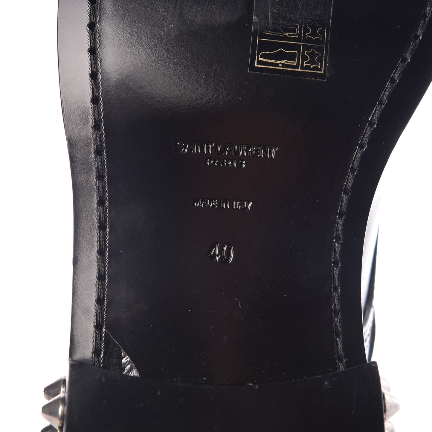 Smooth Calfskin Studded Womens Punk Ranger Boots 40 Black