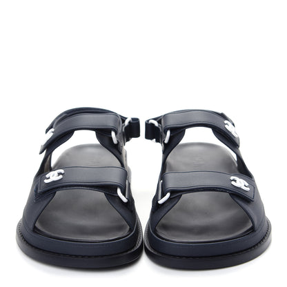 Chanel Rubber CC Dad Sandals 41 Navy 2 of 11