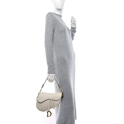 Christian Dior Grained Calfskin Saddle Bag White 2 of 9