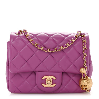 Chanel Lambskin Quilted Mini Pearl Crush Flap Purple 1 of 10