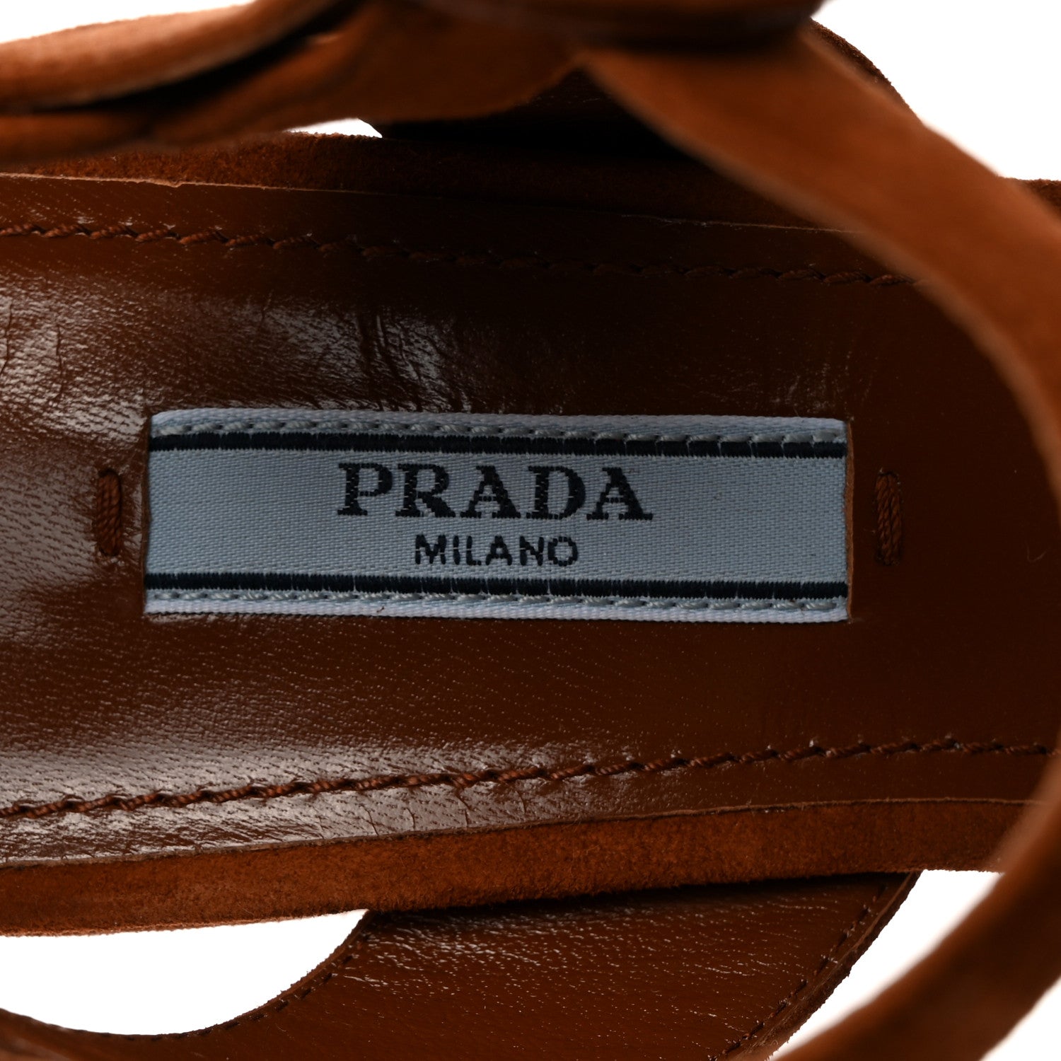 Prada Camoscio Crisscross Platform 25/85mm Sandals 38 Palissandro 6 of 8