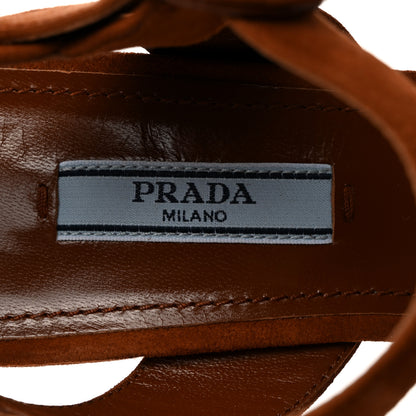 Prada Camoscio Crisscross Platform 25/85mm Sandals 38 Palissandro 6 of 8