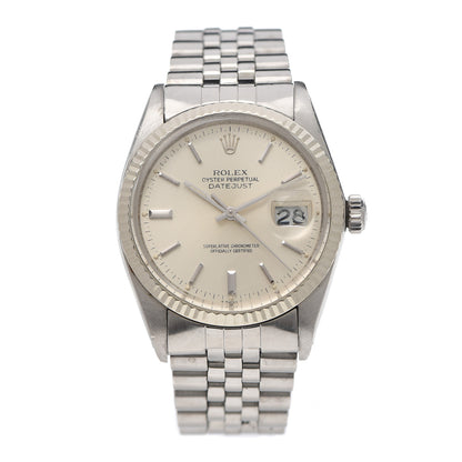 Rolex Stainless Steel 18K White Gold 36mm Oyster Perpetual Datejust Watch Silver 16234 1 of 5