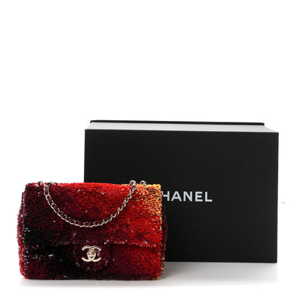 Chanel Shaded Sequins Mini Flap Black Burgundy Red Yellow 11 of 11