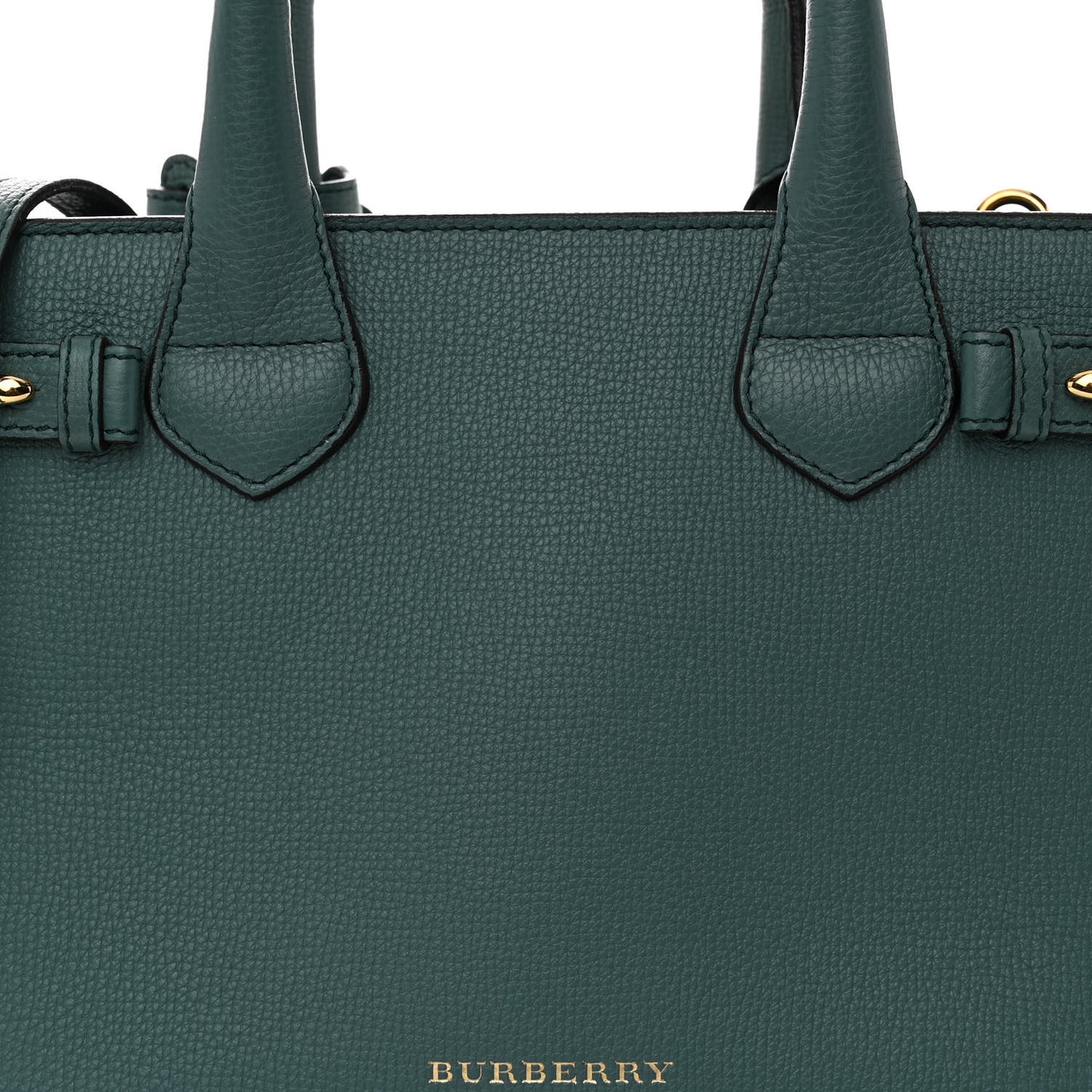 Grainy Calfskin House Check Small Banner Tote Smokey Green