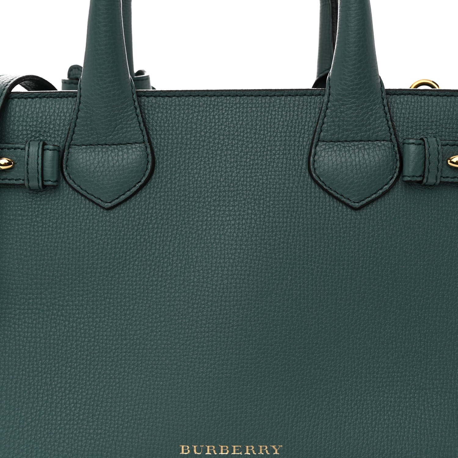 Burberry Grainy Calfskin House Check Small Banner Tote Smokey Green 7 of 10