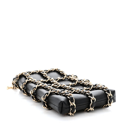 Chanel Lambskin Tech Me Out Clutch With Chain Black 4 of 12