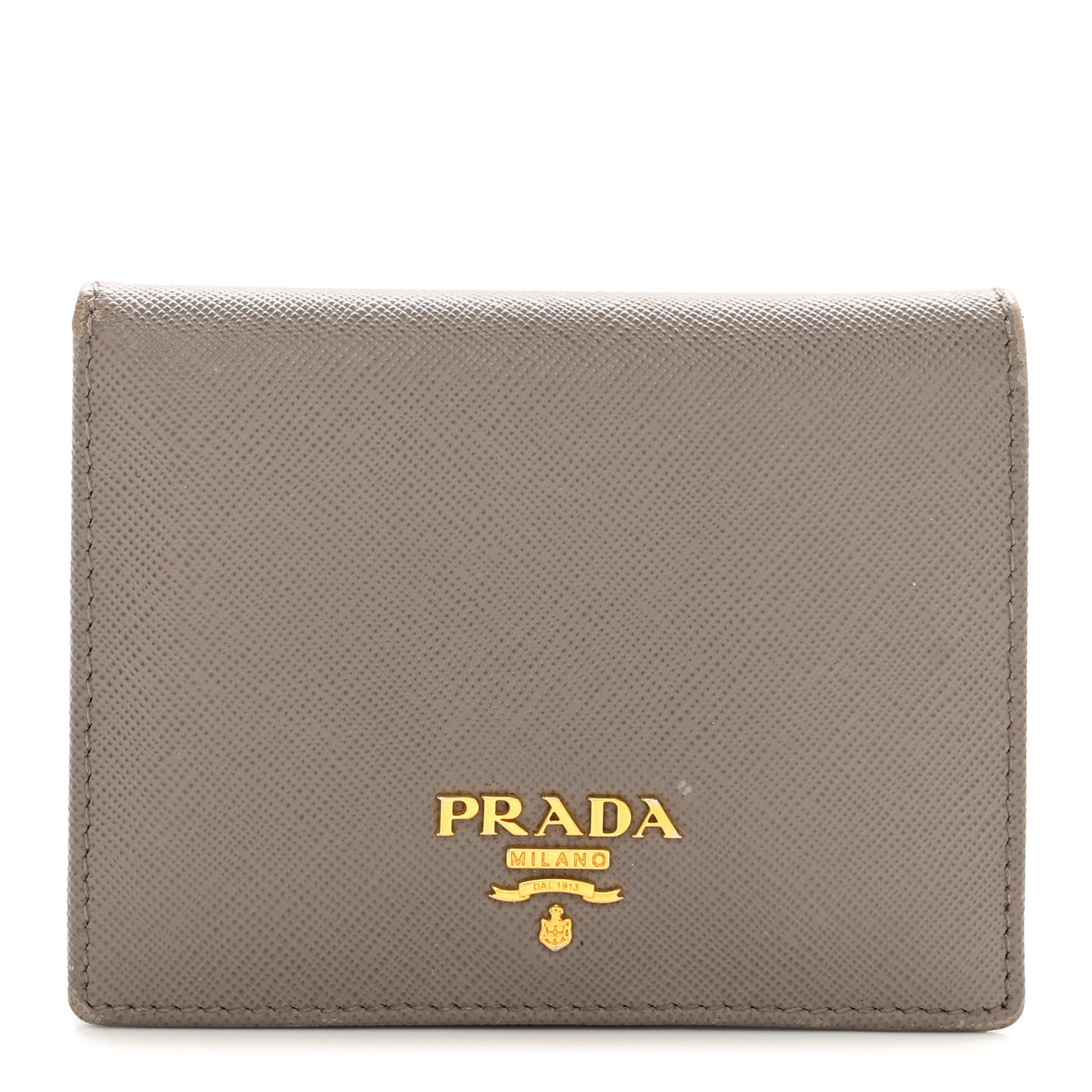 Saffiano Metal Compact Snap Bi-Fold Wallet Marmo