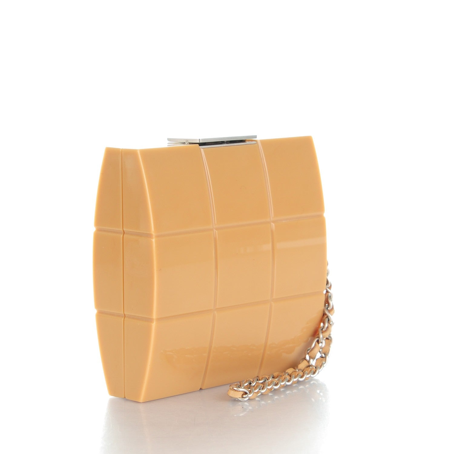 Chanel Plexiglass Minaudière Wristlet Clutch Beige 3 of 8