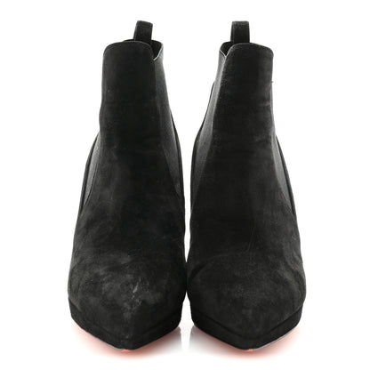 Christian Louboutin Suede Crochinetta 100 Ankle Boots 37.5 Black 3 of 8