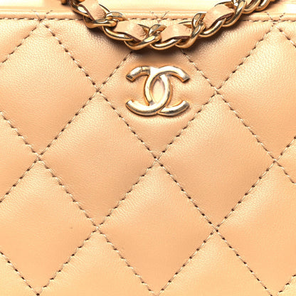 Chanel Lambskin Quilted CC Pearl Crush Camera Case Beige 7 of 10