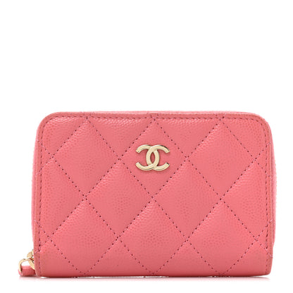 Chanel Caviar Quilted Zip Coin Purse Dark Pink 1 of 15