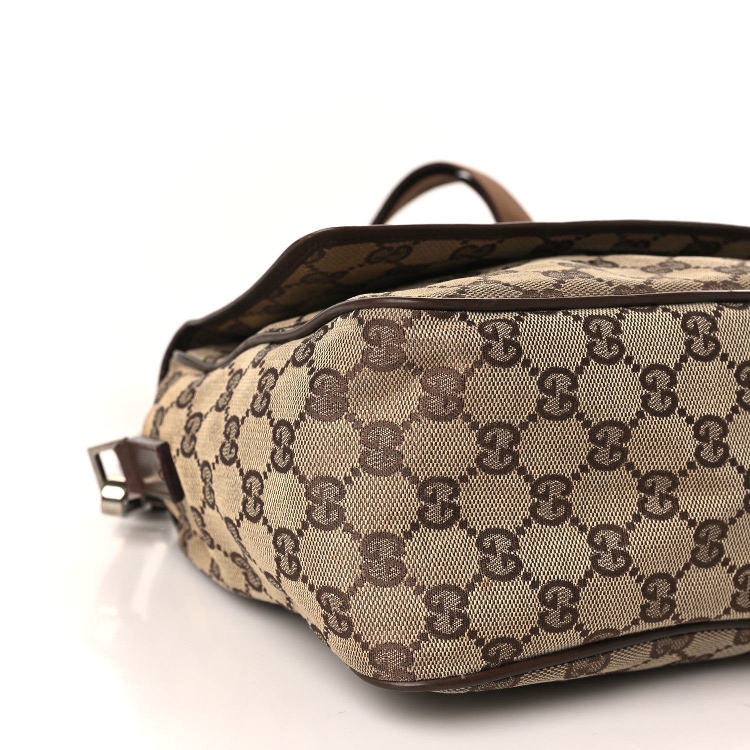 Gucci Monogram Flap Pocket Messenger Bag Beige Dark Brown 8 of 12