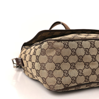 Gucci Monogram Flap Pocket Messenger Bag Beige Dark Brown 8 of 12