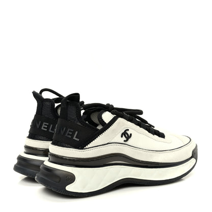 Chanel Suede Calfskin Mixed Fibers CC Sneakers 36 White Light Grey 4 of 9