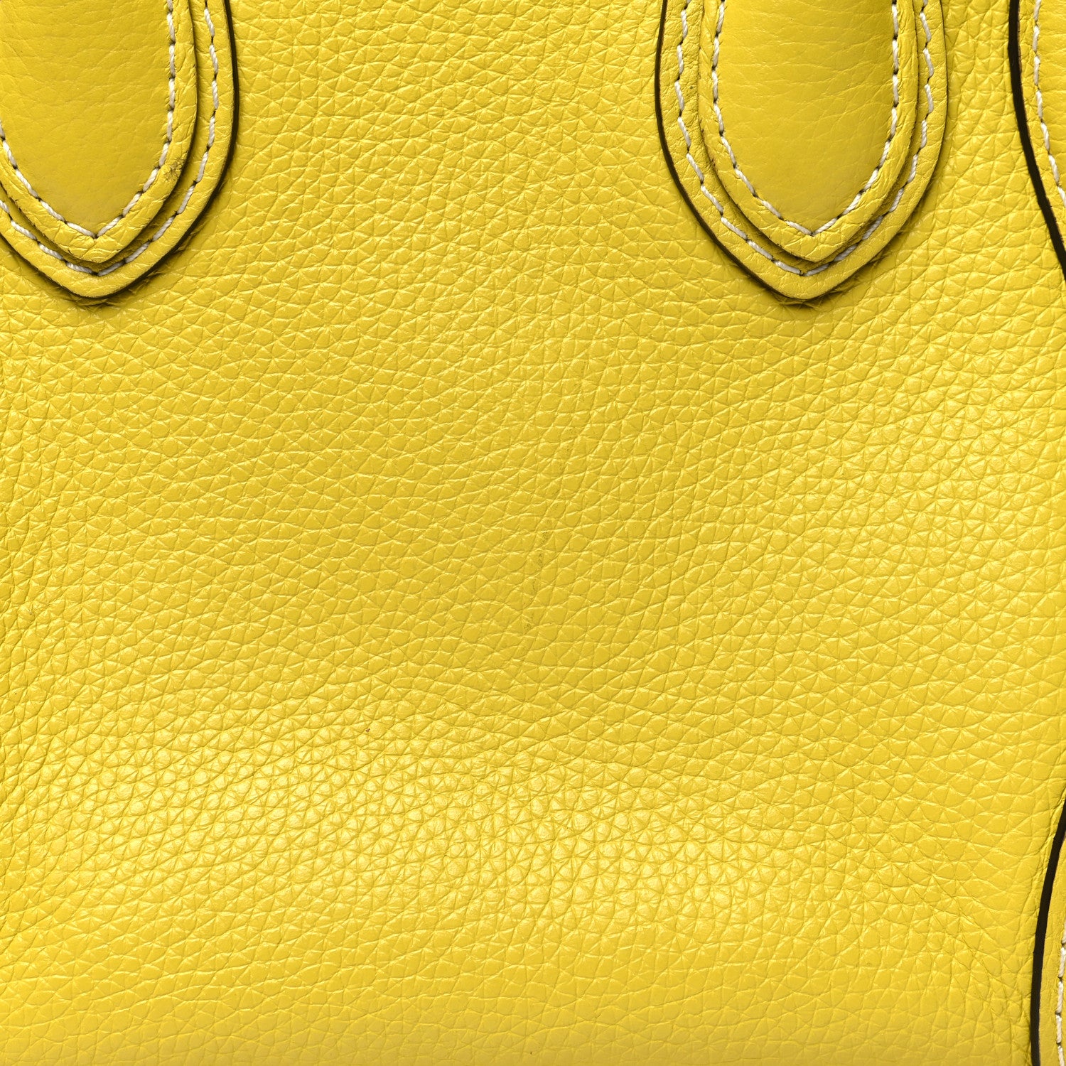 Celine Drummed Calfskin Nano Luggage Citron 12 of 16