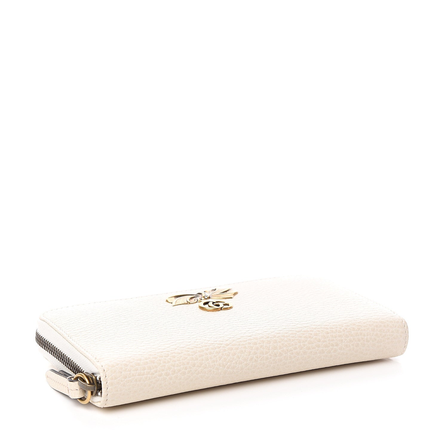 Gucci Calfskin GG Marmont Bow Zip Around Wallet Ivory 3 of 6