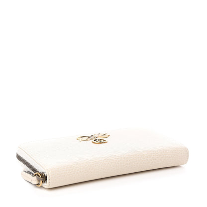 Gucci Calfskin GG Marmont Bow Zip Around Wallet Ivory 3 of 6