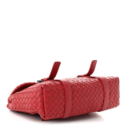 Bottega Veneta Nappa Intrecciato Flap Satchel Red 4 of 10