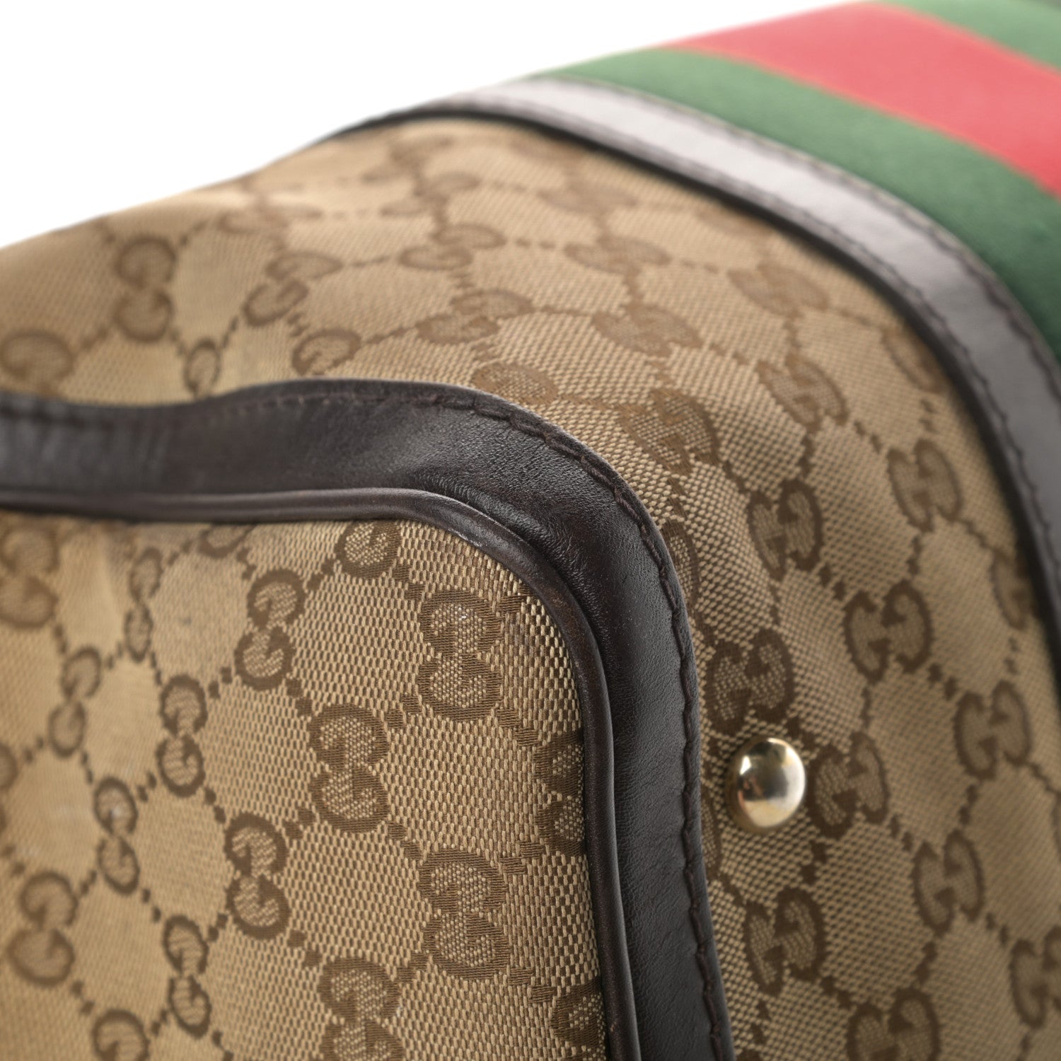 Gucci Monogram Vintage Web Medium Boston Dark Brown 9 of 22