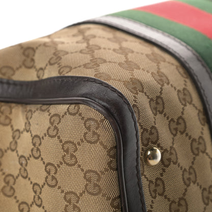 Gucci Monogram Vintage Web Medium Boston Dark Brown 9 of 22