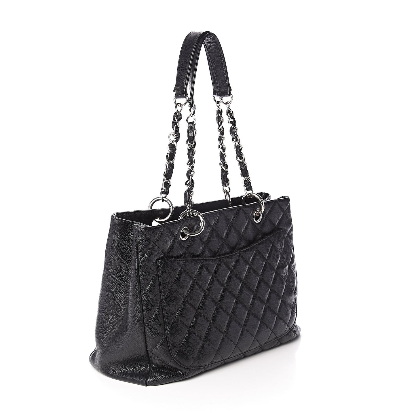 Caviar Quilted Grand Shopping Tote GST Black