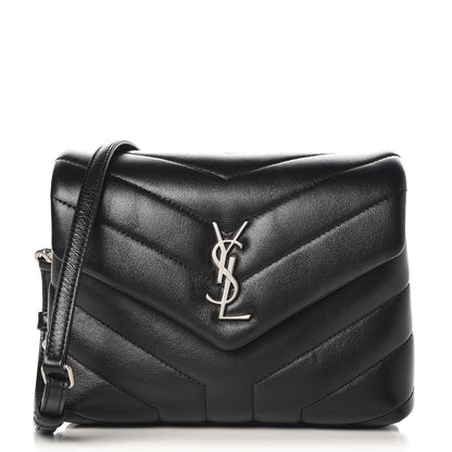 Saint Laurent Calfskin Y Quilted Monogram Toy Loulou Crossbody Bag Black 1 of 8