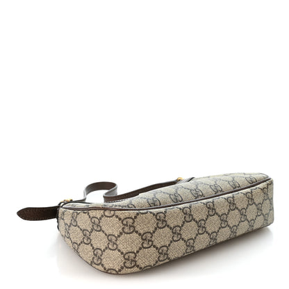 Gucci GG Supreme Monogram Textured Dollar Calfskin Small Ophidia Hobo Beige Ebony New Acero 4 of 10