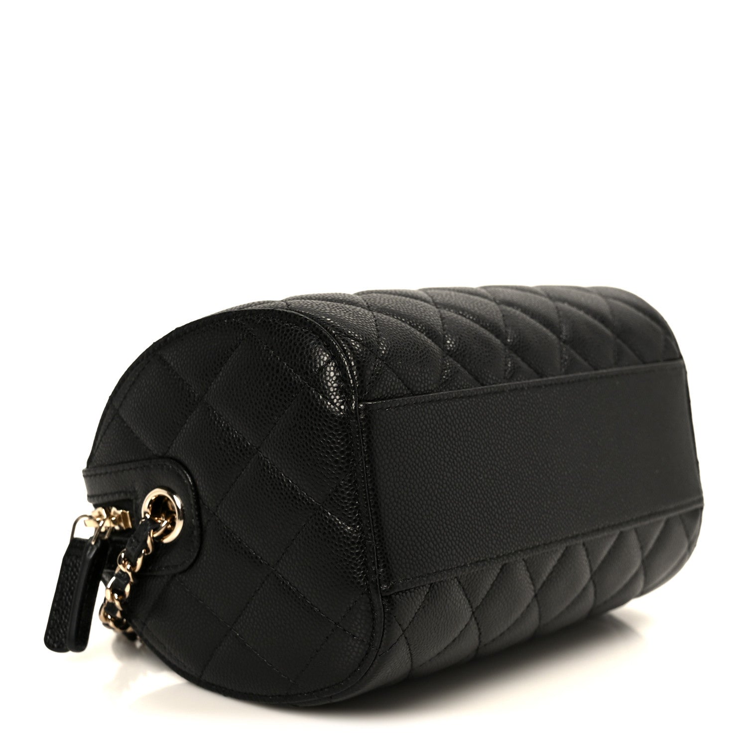 Chanel Caviar Quilted Barrel Clutch With Chain Black 4 of 11