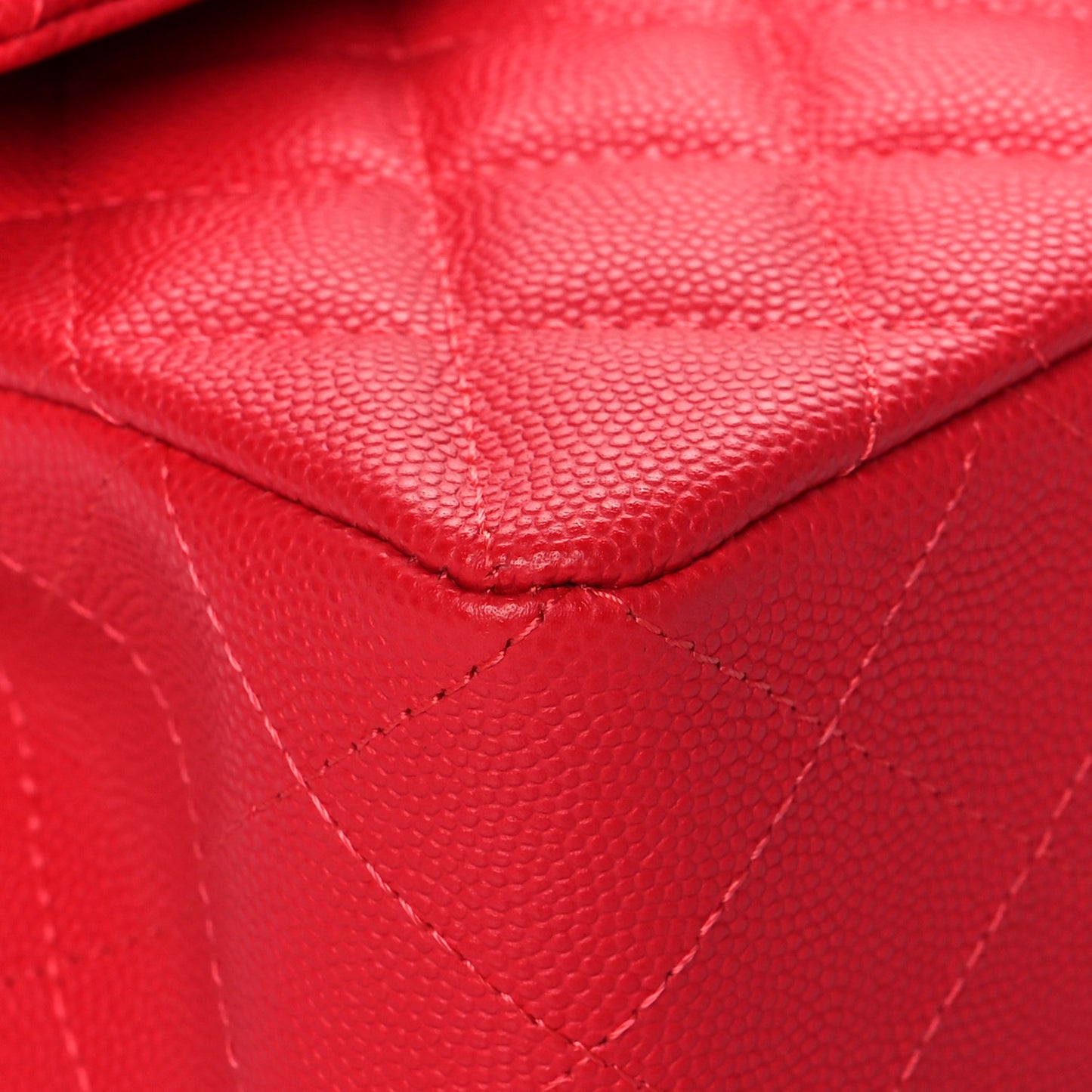 Caviar Quilted Small Double Flap Red