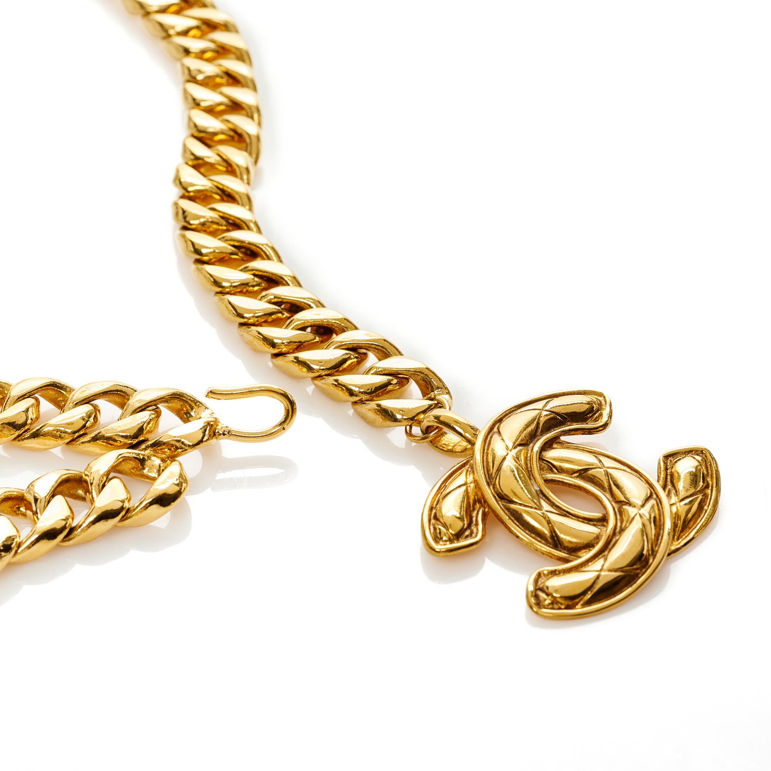 Chanel Metal Chain Quilted CC Medallion Belt Gold 3 of 5