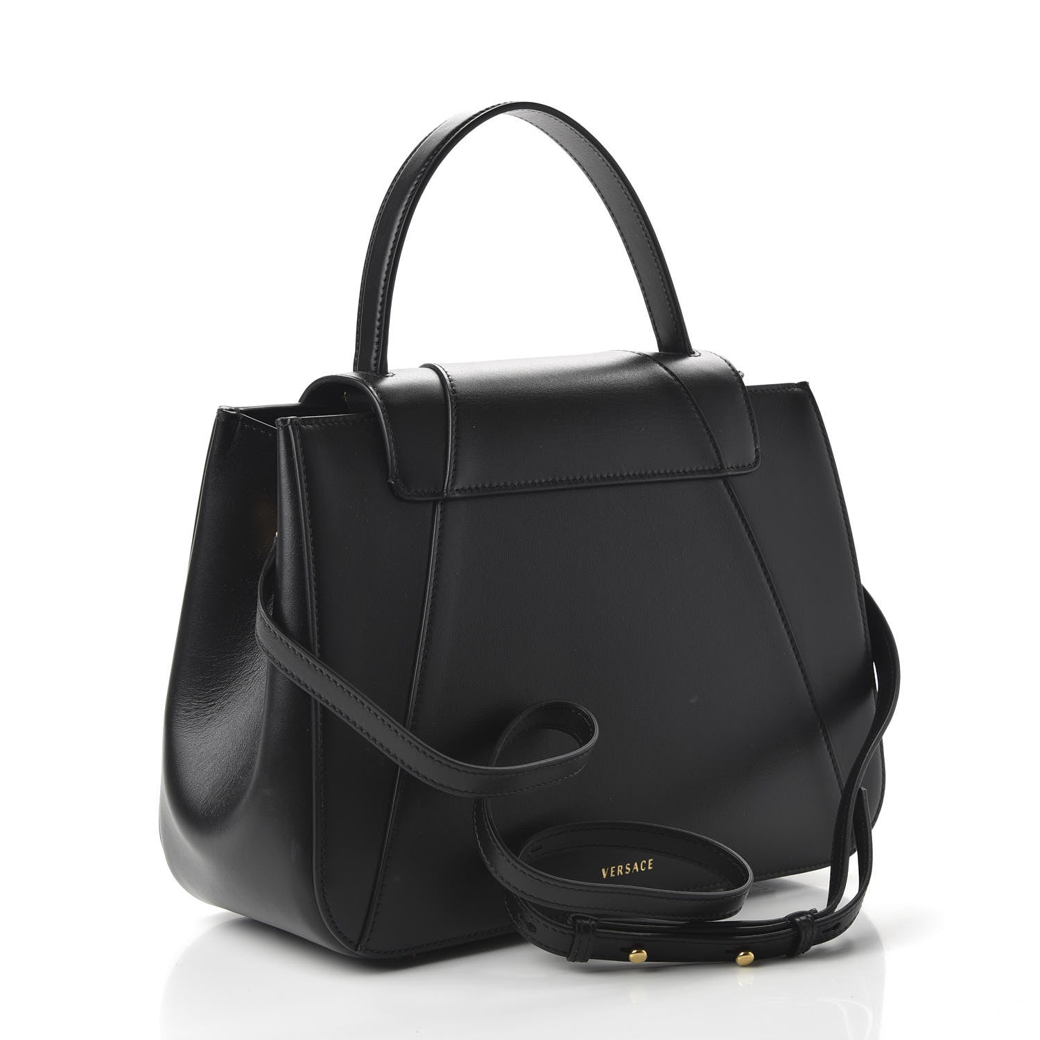 Versace Vitello Barocco Virtus Small Top Handle Shoulder Bag Black 3 of 9