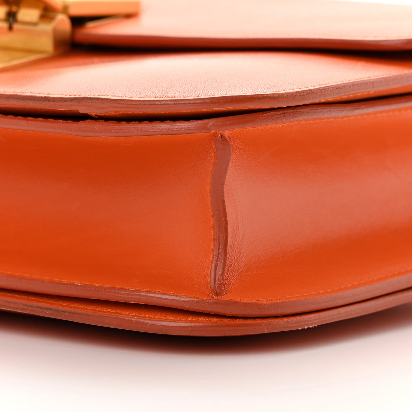Box Calfskin Medium Classic Box Flap Bag Orange
