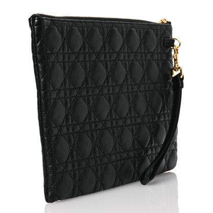 Christian Dior Supple Calfskin Cannage Large Caro Daily Pouch Black 3 of 11