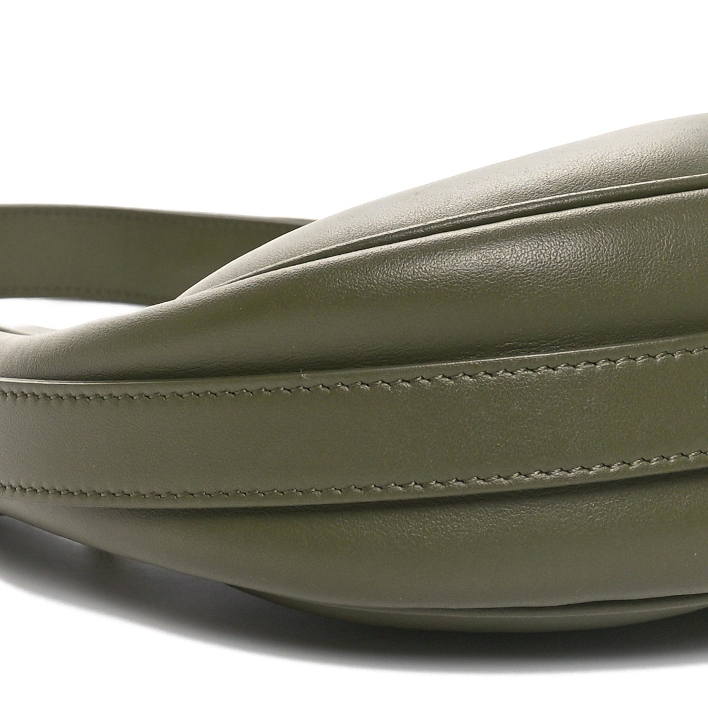 Smooth Calfskin Medium Strap Ava Shoulder Bag Dark Olive
