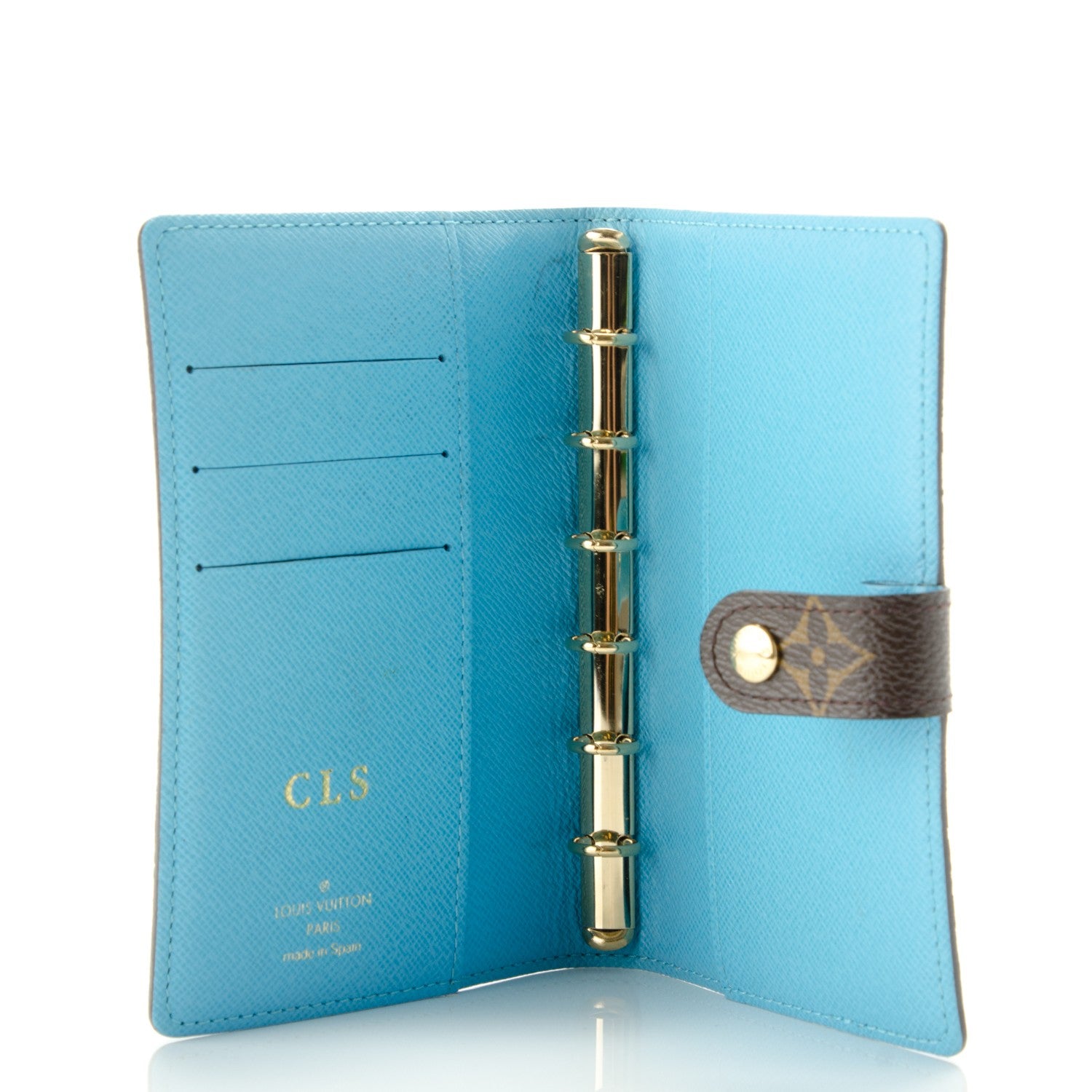 Louis Vuitton Monogram Groom Small Ring Agenda Cover Blue 5 of 7