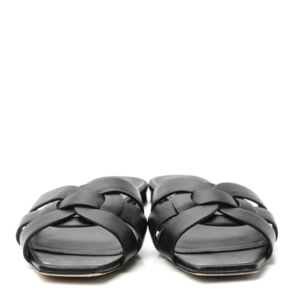 Saint Laurent Calfskin Tribute 05 Slide Sandals 36 Black 2 of 9