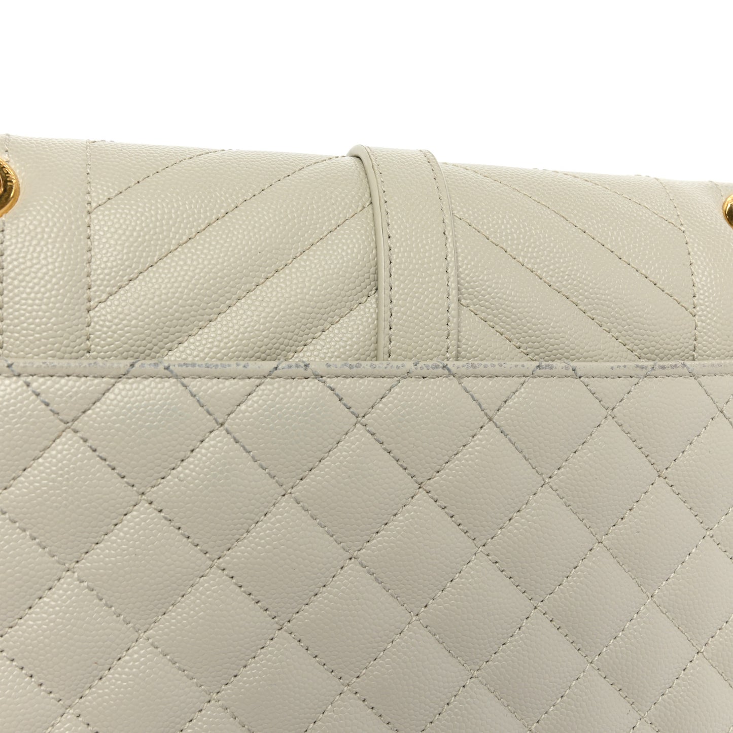 Grain De Poudre Textured Mixed Matelasse Medium Triquilt Monogram Satchel Crema Soft