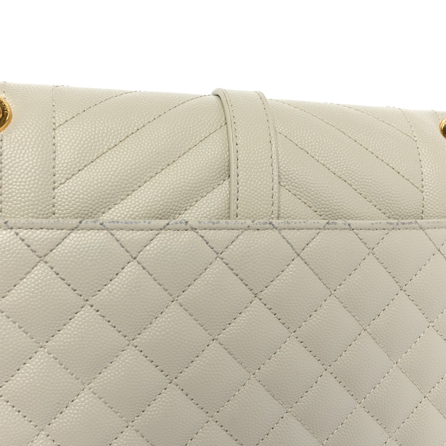 Saint Laurent Grain De Poudre Textured Mixed Matelasse Medium Triquilt Monogram Satchel Crema Soft 8 of 17